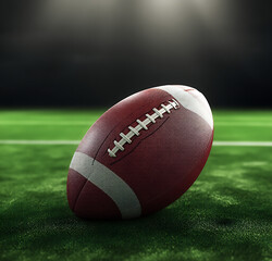 Obraz premium Rugby ball on the grass