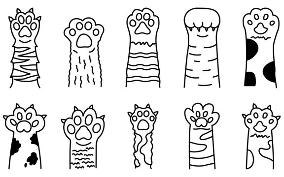 Cute Cat Paw Doodle Vector, Cute Kitty Footprint, Adorable Feline Pawprint, Pet Paw Illustration, Hand-Drawn Cat Paw, Playful Cat Foot, Kitty Claw Mark, Furry Friend Symbol, Minimalist Paw Sketch