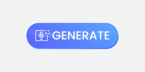 AI Generate Button with Modern Glossy Neon Design for Digital UI UX Applications, Web, Software, Automation, and Virtual Smart Technology Interfaces in a Minimal Abstract Style.