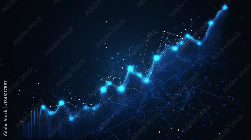 Aufkleber abstract graph rising trend data points
