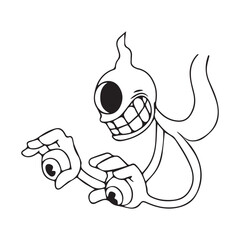 vector illustration of an alien who has 3 eyes