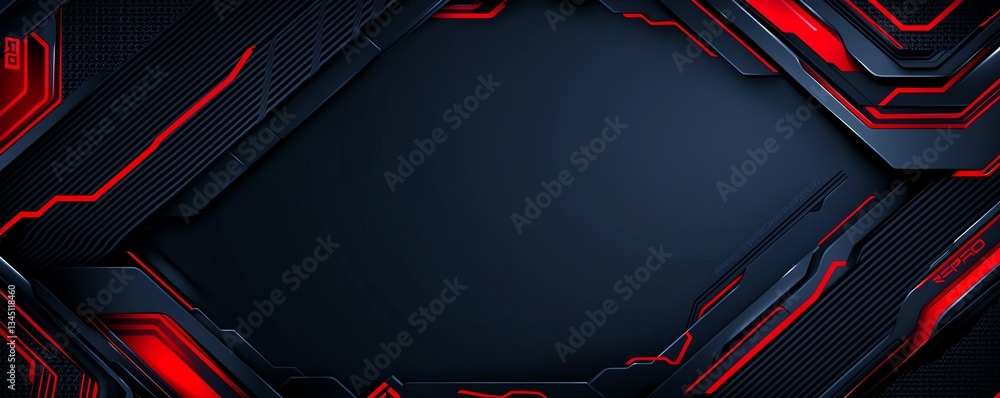 Poster a modern abstract background featuring a sleek design with red and black elements. ideal for tech-re