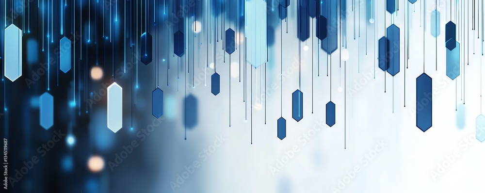 Aufkleber abstract digital background featuring vertical blue lines and shapes that create a visually appealin