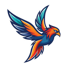 Obraz premium Full Color Vector Template of a Flying Bird Logo Design