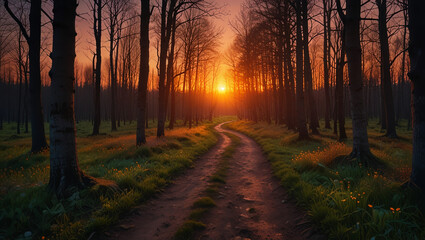 Fototapeta premium sunrise in the forest
