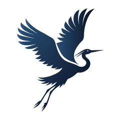 Obraz premium Majestic Flying Stork Silhouette: An Elegant Logo Vector Graphic Illustration