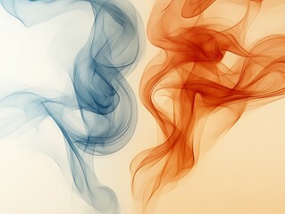 Abstract Blue & Orange Smoke Swirls.