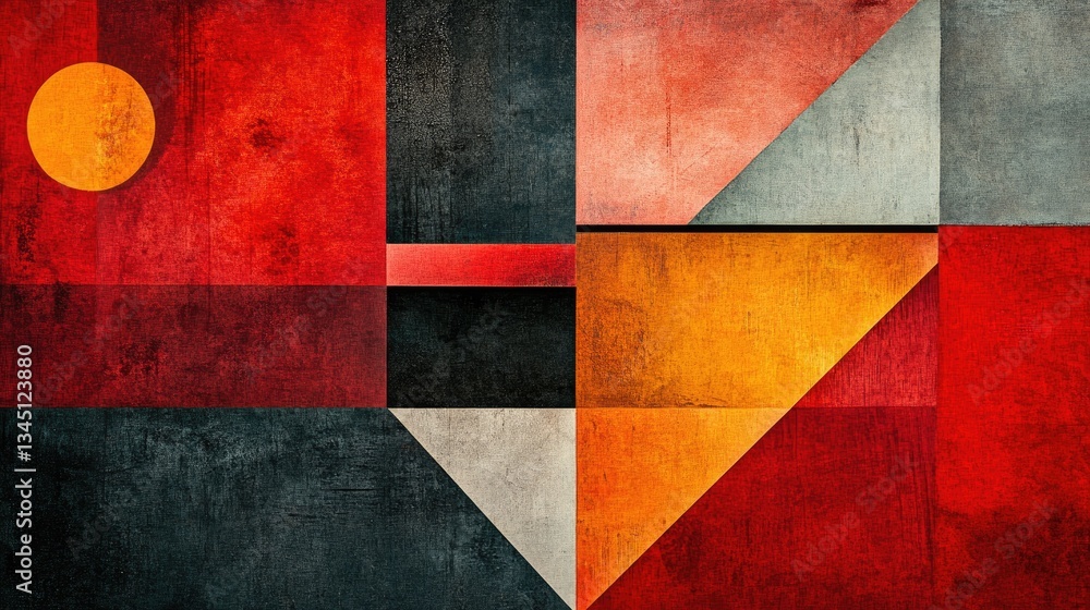 Poster a unique geometric architectural design featuring angular and abstract shapes.
