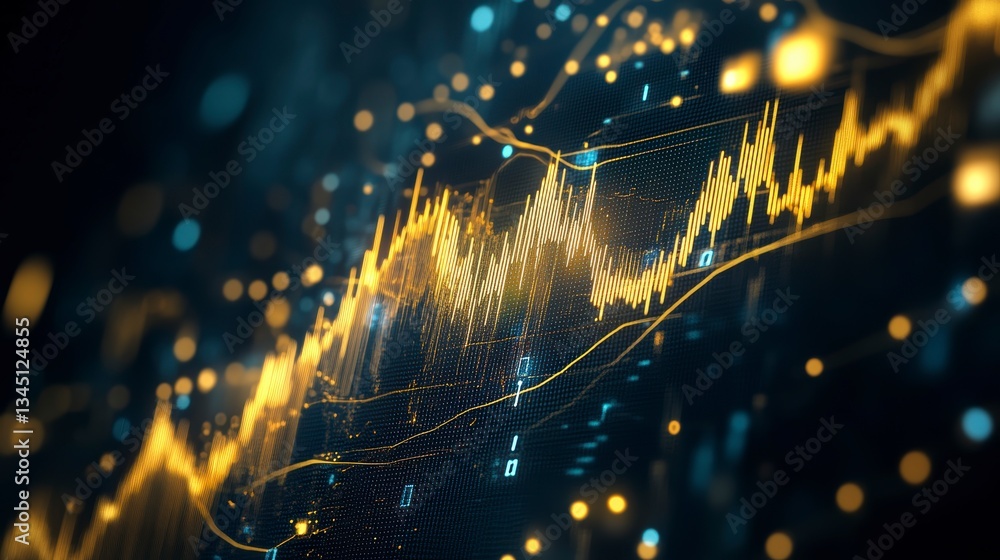 Aufkleber abstract financial chart, digital data stream, blurred motion, background. possible use stock photo 