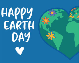 Fototapeta premium Happy Earth Day Heart World: Celebrate Our Planet with Love and Environmental Awareness.