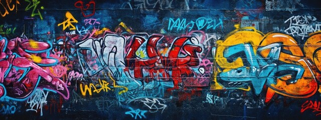Naklejka premium Vibrant Graffiti Mural