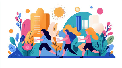 Non-profit organization, A charity team organizing a marathon fundraiser for a good cause, high fidelity image.