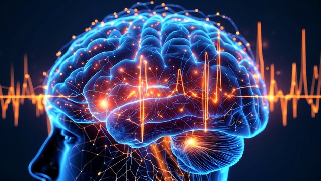 Glowing neural connectome with bioelectricity and cognitive waves