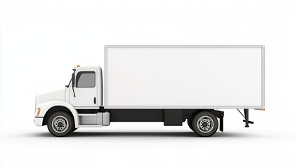 White box truck side profile