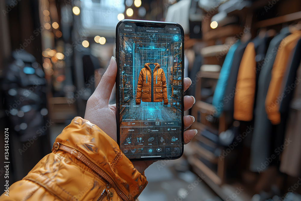 Poster a stylist curating outfit choices for a virtual personal shopping session. concept of ai-driven reco