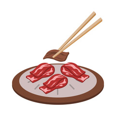 Bulgogi , traditional korean dish illustration