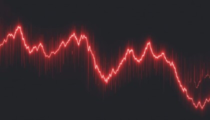 Dramatic Red Waveform Visualizing Market Volatility and Uncertainty