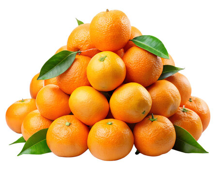 Pile of fresh oranges isolated on transparent background - Powered by Adobe