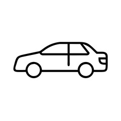 Fototapeta premium Outline of a Car in Simple Style 