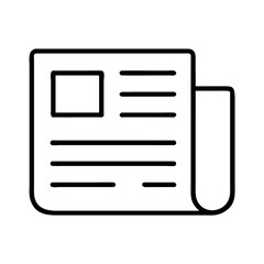 Newspaper icon design in minimalistic style  