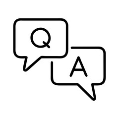 Fototapeta premium Icon representing question and answer dialogue in speech bubbles 