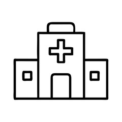 Obraz premium Hospital icon in line art style on a white background 