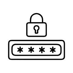 Secure Password Icon with Lock for Digital Security  