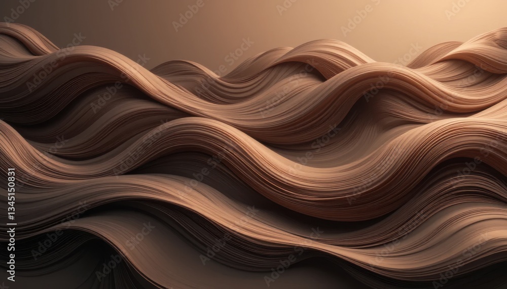 Poster abstract brown wave pattern flowing lines and curves