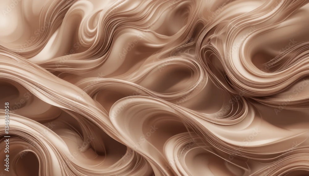 Aufkleber abstract brown wave pattern fluid lines and negative space design