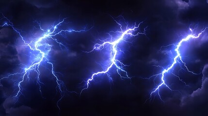 Obraz premium Lightning in the night sky.