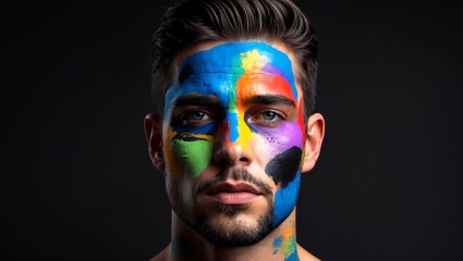 Vibrant male portrait embracing creativity and self expression