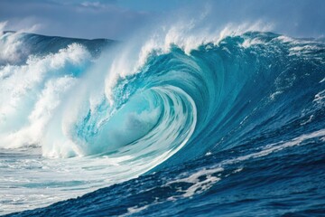 Abstract blue ocean wave swirls, a vibrant digital texture for modern wallpapers.