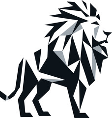 Obraz premium Minimalist Geometric Lion Vector