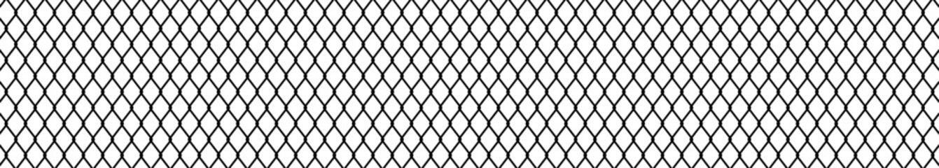 Naklejka premium Seamless basketball net pattern with black and white geometric texture, repeating fishnet-inspired background design. Flat vector illustration isolated on white background.