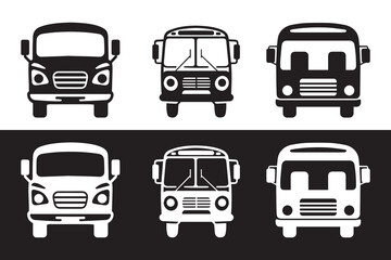 bus icon set vector