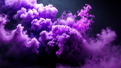 Fototapeta premium Vibrant purple smoke explosion in dark atmosphere