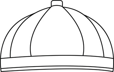 Muslim cap, Islamic religious cap Icon  line art vector illustration black color thin line