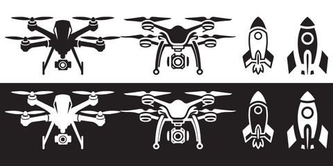 aircraft icon set vector