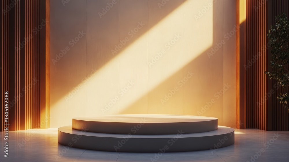 Leinwandbilder Minimalist setting with soft lighting creating a serene atmosphere in a modern studio space
