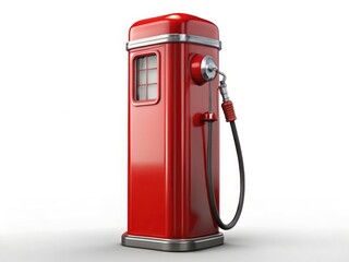 A classic red gas pump stands alone, a retro automotive image symbolizing the vintage petroleum industry.