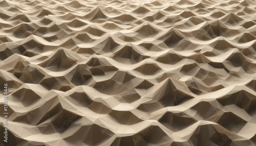 Poster abstract geometric ocean waves hexagonal sand pattern