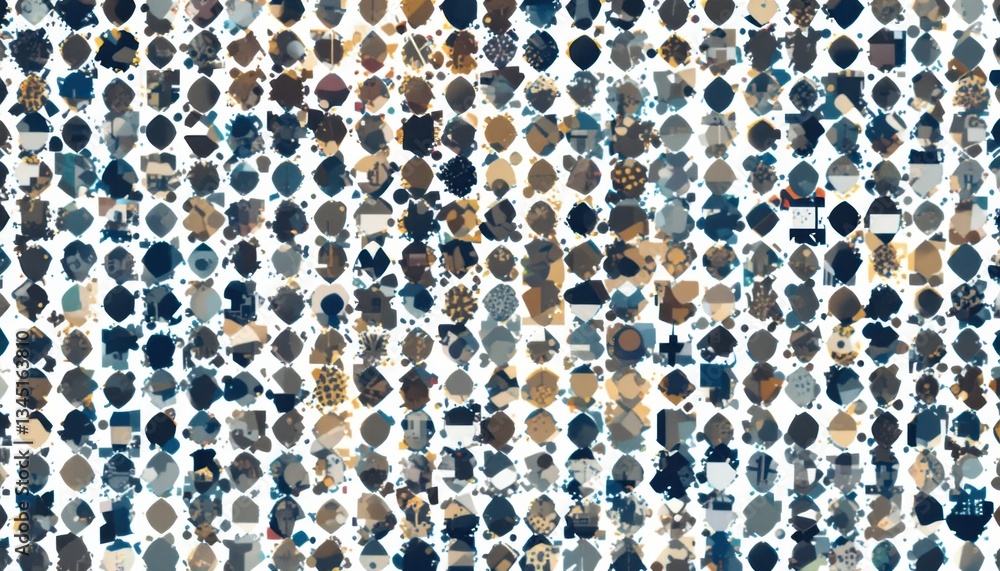 Poster abstract geometric pattern edgy dots in contrasting colors