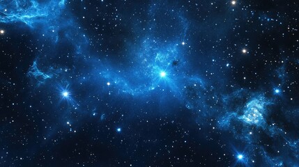 Obraz premium A breathtaking night sky filled with countless twinkling stars, set against a deep blue cosmic canvas, radiating celestial charm and cosmic wonder