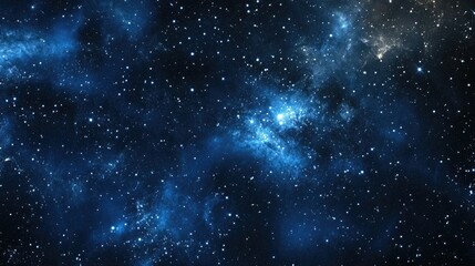 Fototapeta premium A breathtaking night sky filled with countless twinkling stars, set against a deep blue cosmic canvas, radiating celestial charm and cosmic wonder