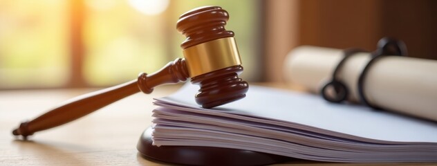 Wooden Gavel on Legal Documents - Law and Justice. Ideal for law firm websites, legal presentations, law-related articles, court publications, attorney advertisements, legal consulting brochures