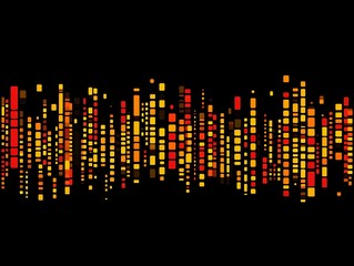 Abstract Orange Data Wave for Dark Background.