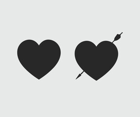 Vector Heart Icon set on white background
