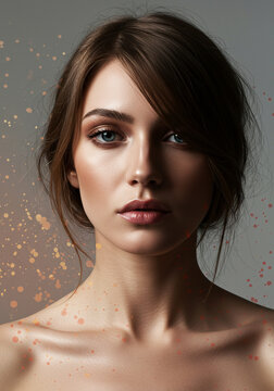 Mulher glamurosa em imagem art&iacute;stica. Generative IA