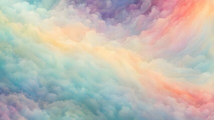 Abstract image pastel-colored clouds, creating a dreamy ethereal atmosphere.