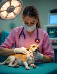 vet and dog